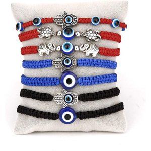 Bracelets Red Black String Elephant Sea Turtle Beaded Strand Bracelets Set